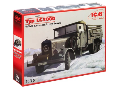 Збірна модель ICM Typ LG3000, німецький армійський вантажний автомобіль 2 Світової війни 35405