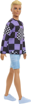 Lalka Barbie Fashionistas Ken stylowy kraciasty sweter i szorty (0194735001958)