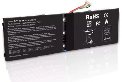 Блок живлення AP13B3K для ноутбука Acer Aspire V5-572P V5-572G M5-583 V7-582 (15V 53 Wh) Replacement