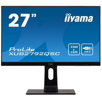 Монитор 27" ЖК Iiyama XUB2792QSC-B1 16:9 IPS/2560х1440/4 мс/75 Гц/HDMI/DP/USB Type C Черный