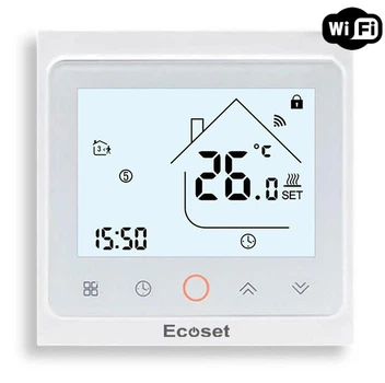 Wi-Fi терморегулятор Ecoset PWT 002 сенсорный программируемый для теплого пола (белый) Tuya Smart