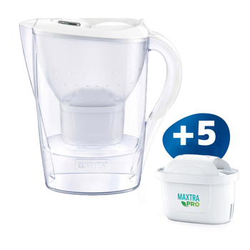 Фильтр для питьевой воды Brita Marella 2,4 л Белый + 5 картриджей Brita Maxtra Pro