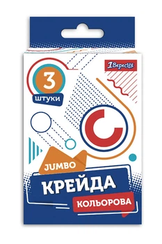 Крейда кольорова 1Вересня Geometry JUMBO 3 шт