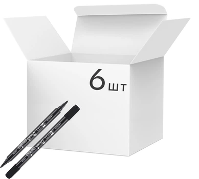 Набор двусторонних маркеров акварельных Santi Brush Marker SWB-32 6 шт Черных (391088)