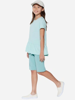 Подростковый летний комплект (футболка + шорты) для девочки Uniqlo 995669760 164 см Зеленый (1159811380)