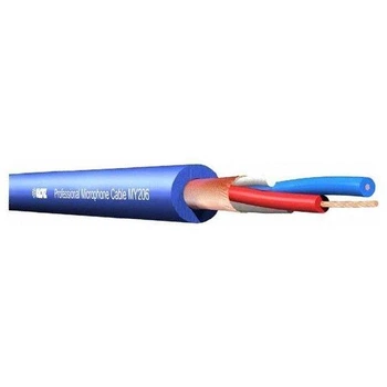 Кабель микрофонный, профессиональный (2х0.22 мм2) AWG24, 28x0.10 мм, (1 м.п.) диам. - 6.15 мм, оболочка: синий, светлостабилизированный PVC, KLOTZ MY206BL