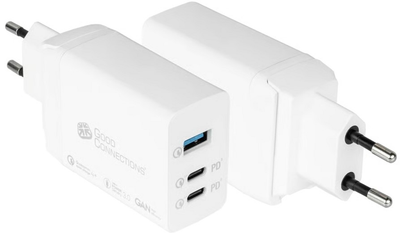 Мережевий зарядний пристрій Good Connections 2 x USB-C/USB-A 65W White (PCA-W007W)