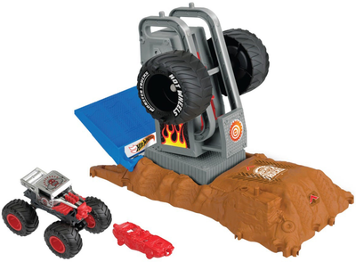 Zestaw Hot Wheels Monster Trucks Arena Smashers Bone Shaker Wyzwanie Oponowa Sztanga do zabawy (0194735136551)