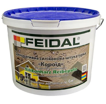 Штукатурка фасадная силиконовая короед зерно 2 мм Feidal Silikonharz Reibeputz 15 кг
