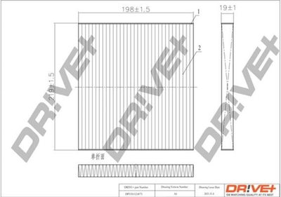 Фільтр салону Drive+ Toyota Corolla 1.4-1.8 02- (DP1110.12.0075)
