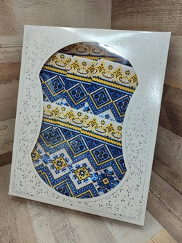 Набор в подарочной коробке льняная скатерть (110*150)+полотенца 4 шт (35*70) Голубой (П4К-Al-nabir-lyon-0012)