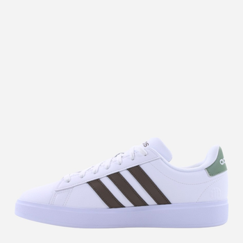 Tenisówki męskie z eko skóry adidas Grand Court 2.0 HP2536 40.5 Biały/Brązowy (4066746622285)