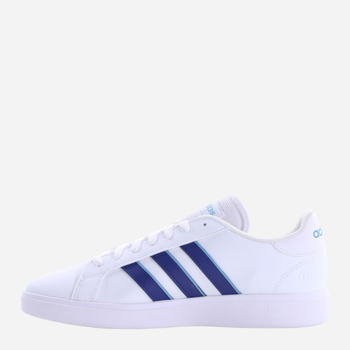 Tenisówki męskie z eko skóry adidas Grand Court Base 2.0 HP2578 44.5 Biały/Niebieski (4066748420148)