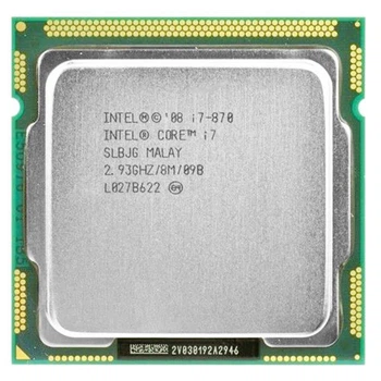 Процессор s1156 Intel Core i7-870, 2,93-3,6 МГц, 4-8 core, Нет, 95W Б/У