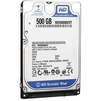 Жесткий диск 500 ГБ Western Digital (2.5", 5400 об/мин, 8 МБ, SATAII, WD5000BEVT) Б/У