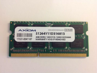 Оперативная память 4 ГБ, DDR3, для ноутбуков, Axiom (1600 МГц, 1.5 В, CL11, 51264Y11D316813) Б/У