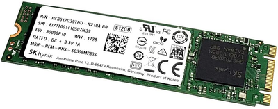 SSD накопичувач 512 ГБ Hynix (M.2, MLC, SATAIII, 460x540МБ/с, HFS512G39TND-N210A) Б/В