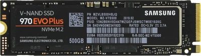 SSD накопичувач 500 ГБ Samsung 970 EVO Plus (M.2, V-NAND (MLC), NVMe, MZ-V7S500) Б/В