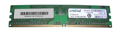 Оперативная память 1 ГБ, DDR2, для ПК, Crucial (667 МГц, 1.8 В, CL5, CT12864AA667.8FE) Б/У