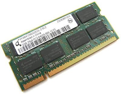 Оперативная память 2 ГБ, DDR2, для ноутбуков, Qimonda (800 МГц, 1.8 В, CL6, HYS64T256020EDL-2.5C2 Б/У