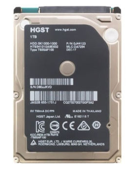 Жесткий диск 1 ТБ HGST (для ноутбука, 2.5", 5400 об/мин, 32 МБ, SATAIII, HTS541010A9E632/0J44123) Б/У