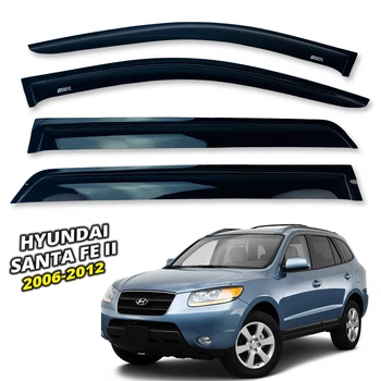 Дефлекторы окон (ветровики) для Hyundai Santa Fe II 2006-2012 накладные (DEFL) Q2