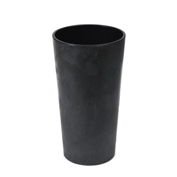 Горщик для квітів Lamela Lilia ECO recycled Efect betonu 19 см. Чорний бетон
