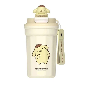 Чашка-термос Sanrio с 3D-куклами Pompompurin 480 мл из нержавеющей стали, Желтая (2291179)