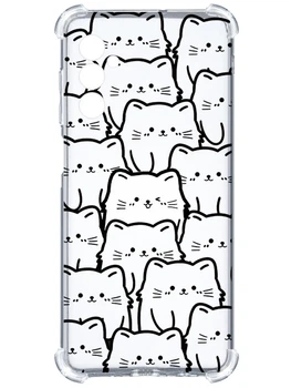 Чехол с утолщёнными углами на Samsung Galaxy A15 (A155) / M15 Котики (принт 392)