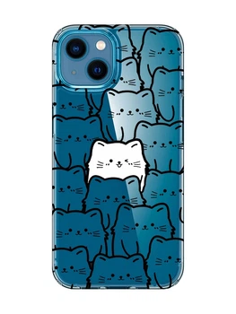 Прозорий чохол для iPhone 13 mini Котики (принт 392)
