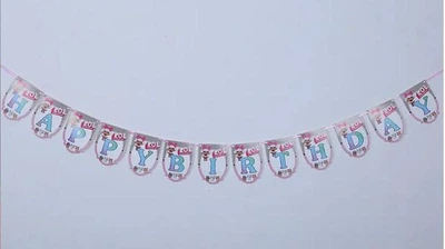 Паперова гірлянда Happy Birthday Ляльки Лол, 2 метри Арт: PL-083