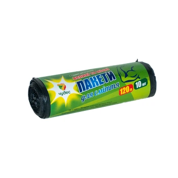 Пакеты для мусора 120л/10шт 7Чудес 20мкм 70х105см, черные