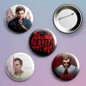 Закатные значки на булавке 56 мм 4 штуки Декстер Dexter