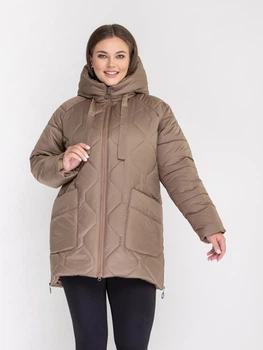 Жіноча зимова куртка великого розміру UF-fashion ЛР-175-1 52 мокко