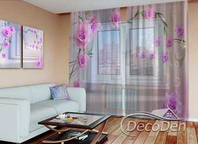 3D - Фото Тюль PHOTODECOR "Троянди в тунелі"