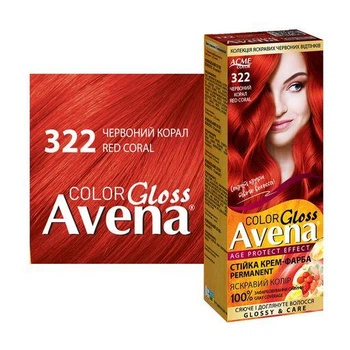 Стойкая крем-краска для волос Acme Color Avena Gloss Color 322 Красный коралл 133 мл