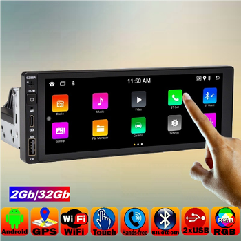 Автомагнітола 1din 6.9 GPS WiFi USB SD Bluetooth Android 2/32Gb 6288A