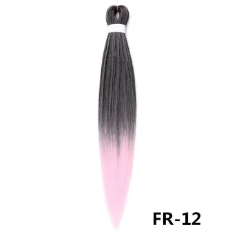 Канекалон Easy Braid омбре черный светло-розовый Длина 65 см Вес 90 грам Низкотемпературный 100-150°С FR-12
