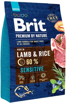 Сухий корм Brit Premium Sensitive Lamb з м'ясом ягняти для дорослих собак - 3 кг