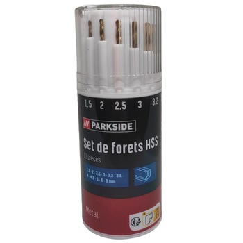 Набір свердел для металу Parkside Set de Forets HSS PBS 11 B2 11 шт (117082)
