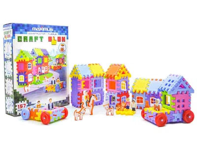 Конструктор Craft Blok 157 элементов с наклейками в коробке 40*30*9см 9177 Maximus