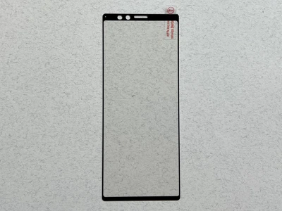 Защитное стекло для Sony Xperia 1 с чёрной рамкой, с полной поклейкой по всей площади и индексом твердости 9H