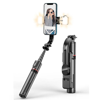 Селфі-палиця штатив Selfie Stick L12D з 2 LED лампами та Bluetooth кнопкою Монопод-трипод