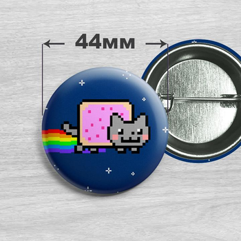 Значок мемНян Кет / Nyan Cat №3 44мм