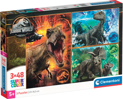 Puzzle 3 w 1 Clementoni Jurassic World 3 po 48 elementów (8005125252503)