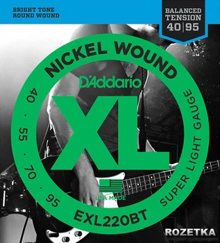 Струни для бас-гітар DAddario EXL220BT XL Nickel Wound Bass Balanced Tension Super Light (40-95)