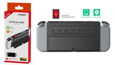 Накладка с карманами для 6 картриджей Dobe TNS-1141 (Прозрачная) для Nintendo Switch OLED [447688883]