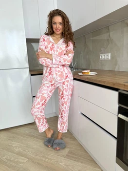 Стильна піжама в серці Eliz, Pinterest, Біла, XL