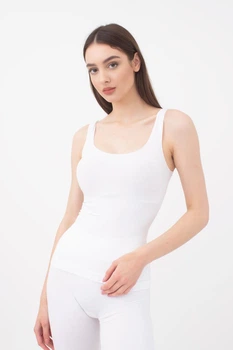 Майка жіноча безшовна на широких бретелях Giulia TANK L/XL White-white, легка, дихаюча, зручна для фітнесу та щоденного носіння