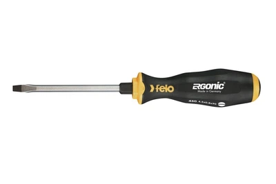 Плоская шлицевая отвертка Felo Ergonic 4,5х0,8х90х94 мм ударная, CrMoV сталь 45004540 (11098)